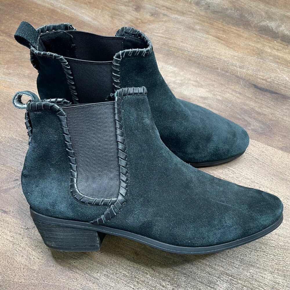 Jack Rogers Black Suede Ankle Boots‎ Womens Size 8.5